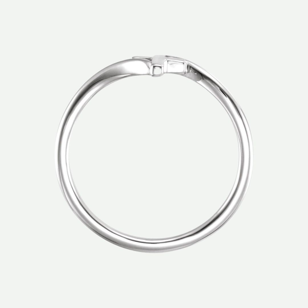 Top View of Sterling Silver SOLACE Christian Ring For Women