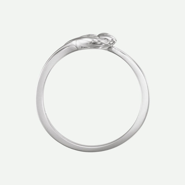 Top View of Sterling Silver UNBLOSSOMED Christian Ring For Women