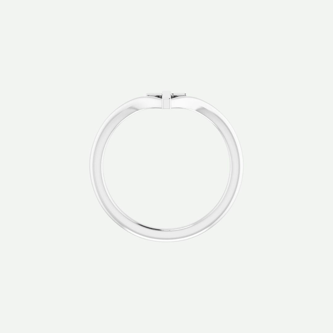 Top View of White Gold SUSTAINED Christian Ring For Women