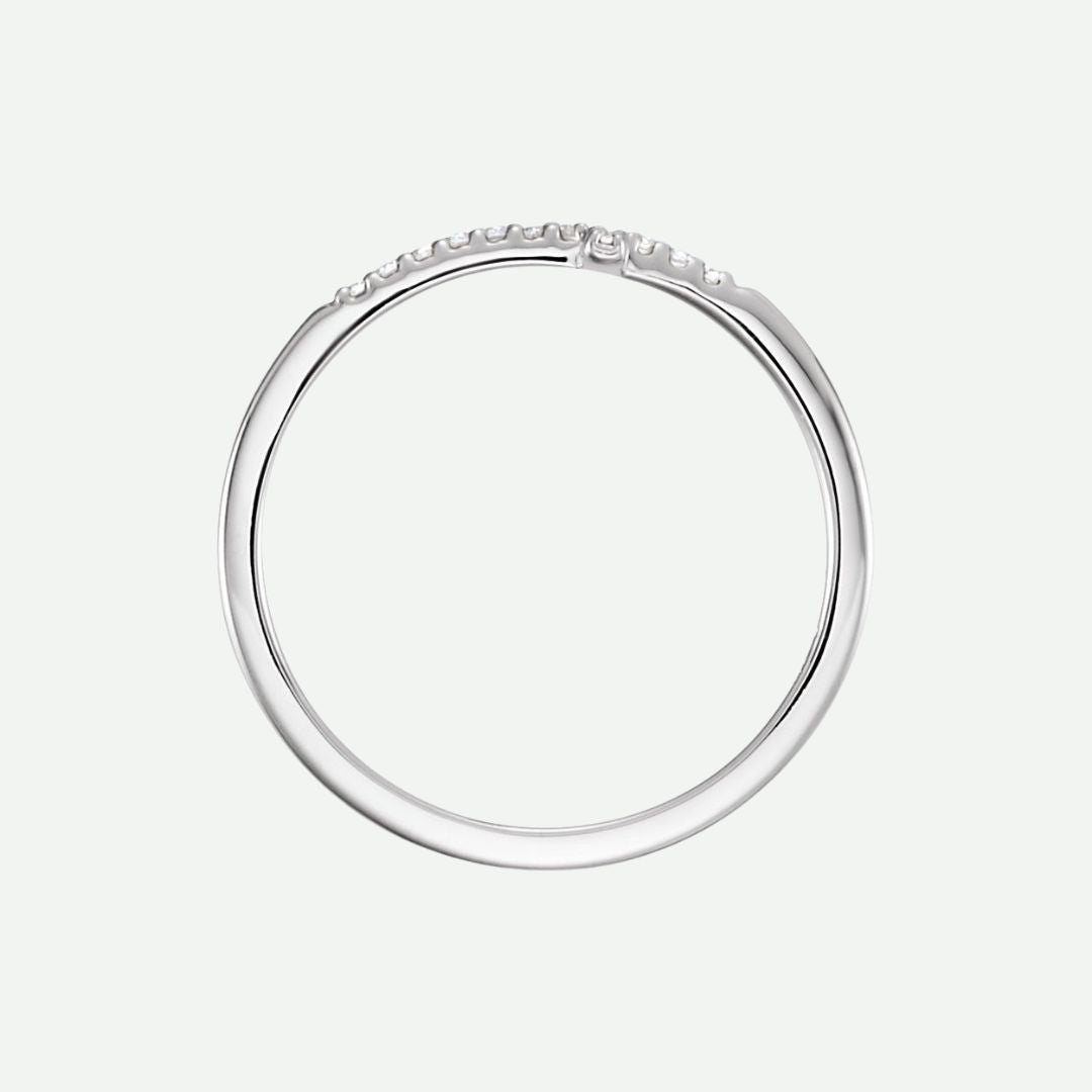 Top View of White Gold UNBOUND Christian Ring For Women