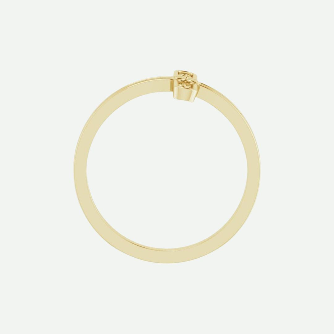 Top View of Yellow Gold BEAUTÉ Christian Ring For Women
