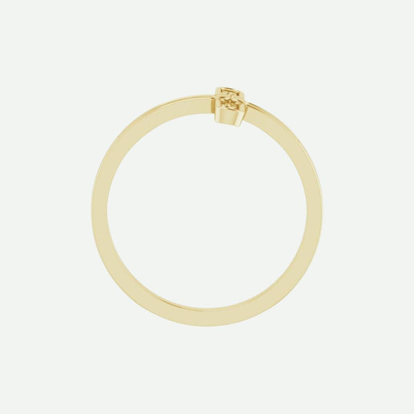 Top View of Yellow Gold BEAUTÉ Christian Ring For Women