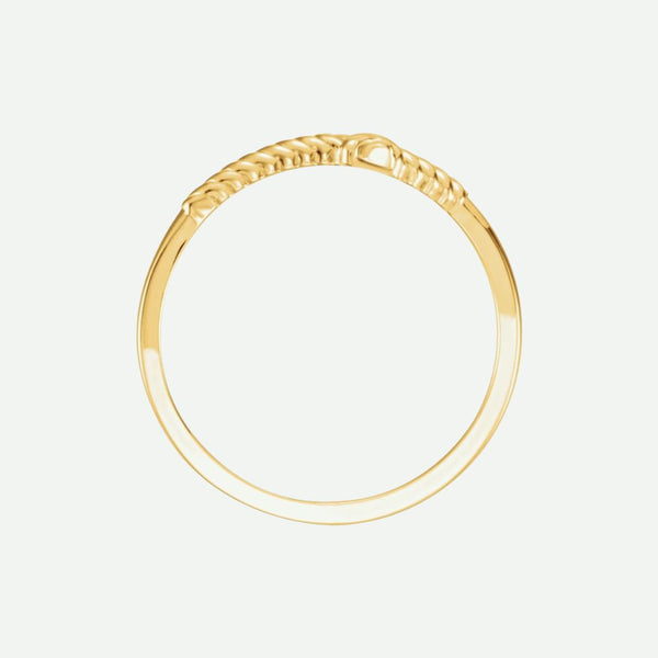 Top View of Yellow Gold FREEDOM Christian Ring For Women