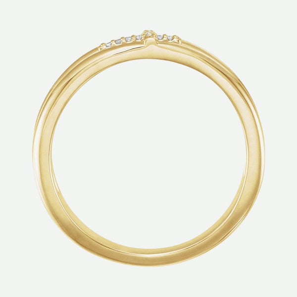 Top View of Yellow Gold RECONCILED Christian Ring For Women