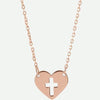 Front view of 14K Rose Gold PURE LOVE Christian Necklace | Glor-e