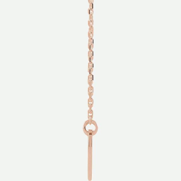 Side view of 14K Rose Gold PURE LOVE Christian Necklace | Glor-e