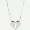 Front view of 14K White Gold PURE LOVE Christian Necklace | Glor-e