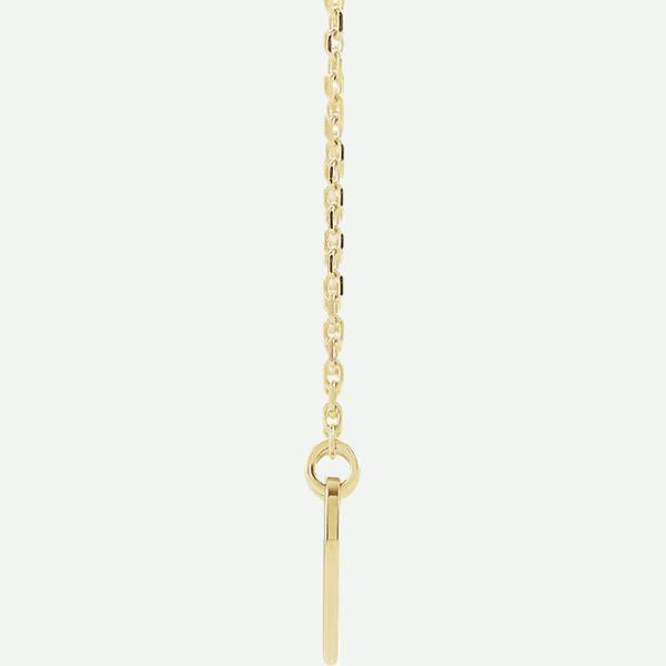 Side view of 14K Yellow PURE LOVE Hearted Christian Necklace | Glor-e