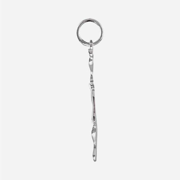 Side view of Sterling Silver FOOTPRINTS unisex Christian pendant