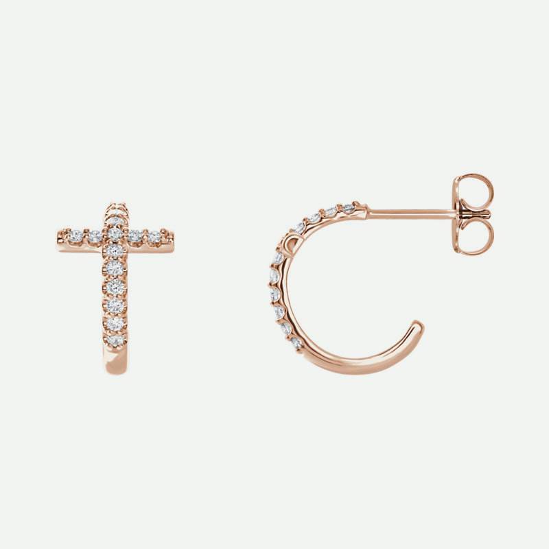 Mixed View of Rose Gold REDEEMED Christian Earrings For Women