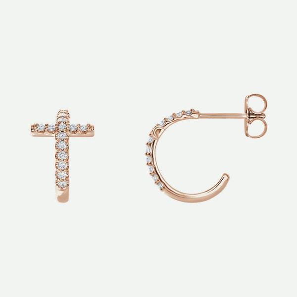 Mixed View of Rose Gold REDEEMED Christian Earrings For Women
