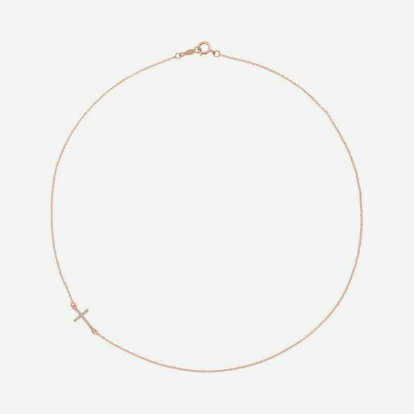 Front view of rose gold CARRIED Christian necklace for women
