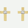 Front View Of Yellow Gold CENTRÉE Christian Earrings For Women