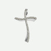 Front view of white gold Accented Diamond Cross Christian Pendant