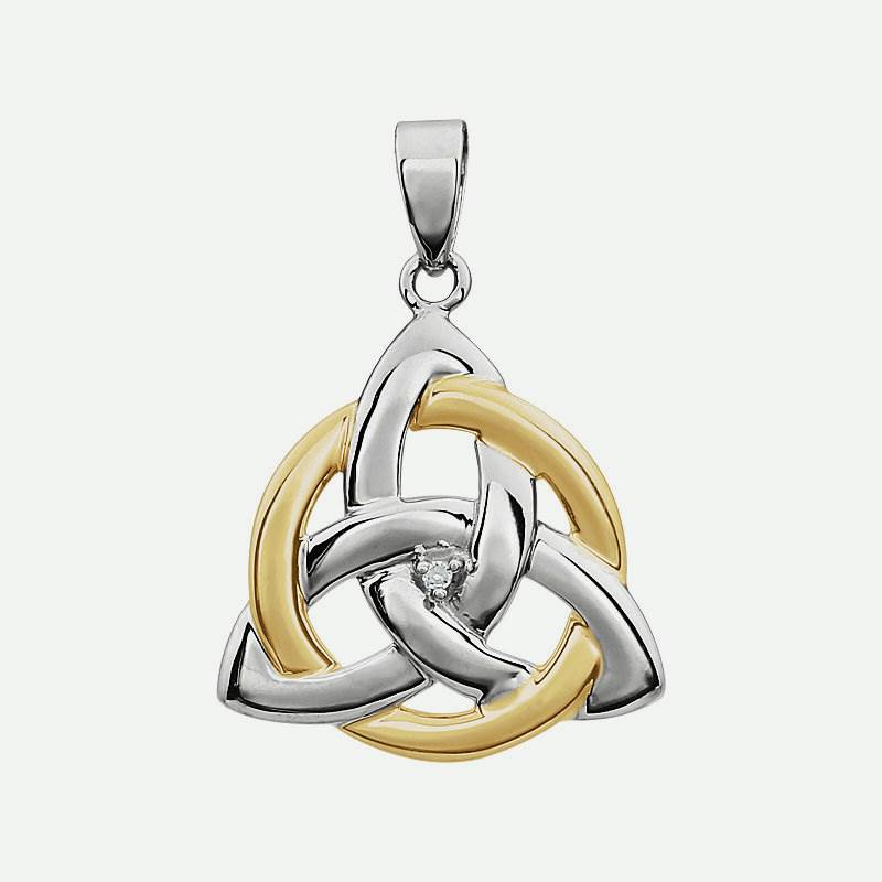 Front view of Yellow & White Trinity Christian Pendant