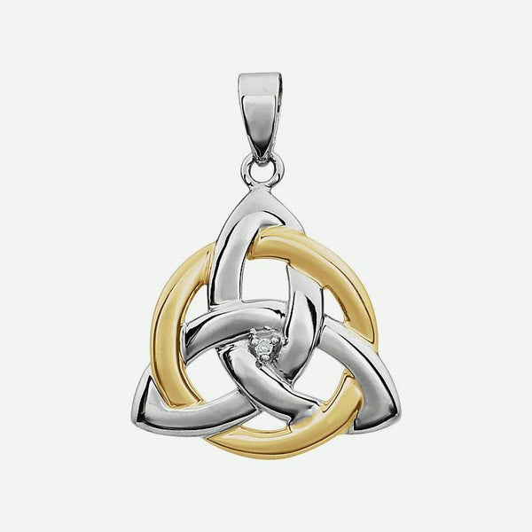 Front view of Yellow & White Trinity Christian Pendant