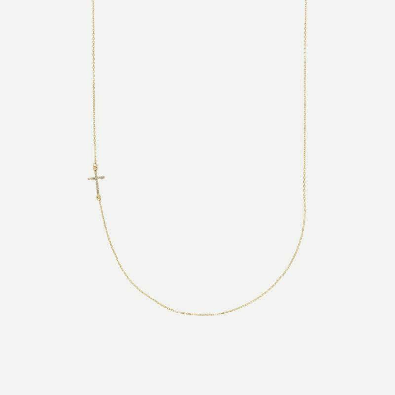 Half view of yellow gold CARRIED Christian necklace for women