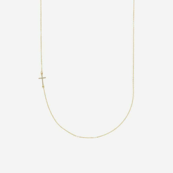 Half view of yellow gold CARRIED Christian necklace for women