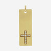 Front view of yellow gold LE CHEMIN Cross Christian Pendant for women