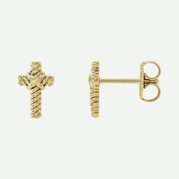 Mixed View Of Yellow Gold DÉLIVRÉE Christian Earrings For Women
