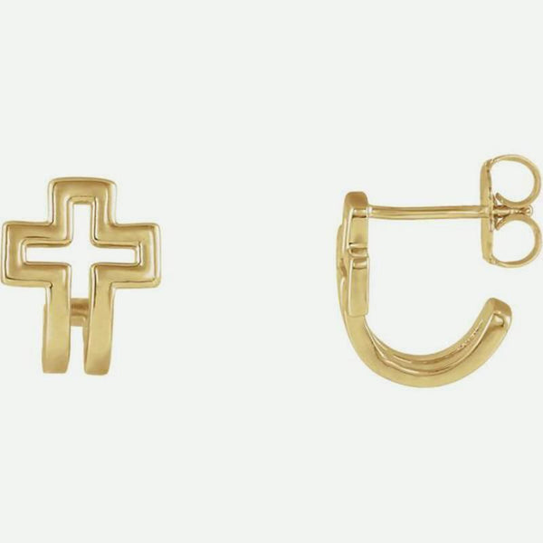 Mixed View Of Yellow Gold DISCERNMENT Christian Earrings For Women