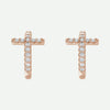 Front View of Rose Gold REDEEMED Christian Earrings For Women