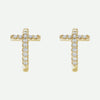 Front View of Yellow Gold REDEEMED Christian Earrings For Women