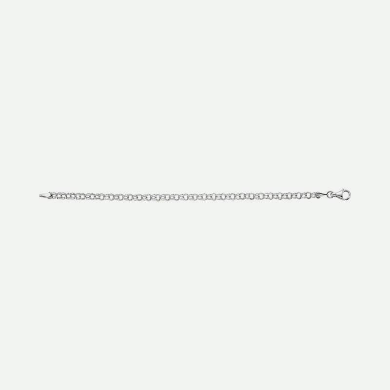 Side view of Solid White Gold Christian Charm Bracelet for women
