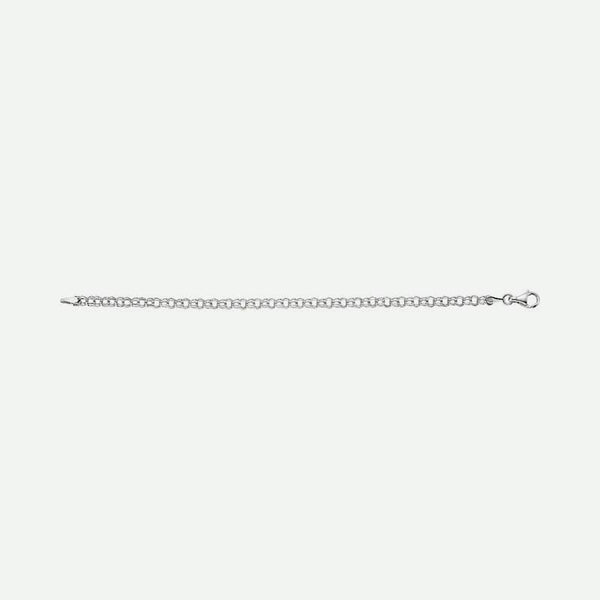 Side view of Solid White Gold Christian Charm Bracelet for women