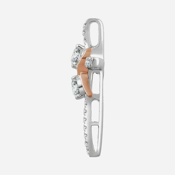 Side view of Accented Infinity-Inspired Diamond Cross Christian Pendant