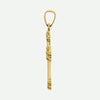 Side view of yellow gold Hollow Cross Christian Pendant For Men