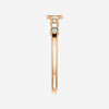 Side view of rose gold .05 CTW Diamond Stackable Cross Christian Ring for women