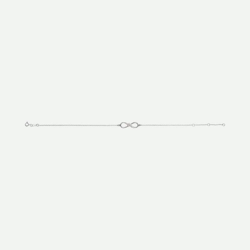 Side view of white gold INFINITE LOVE Christian bracelet for women