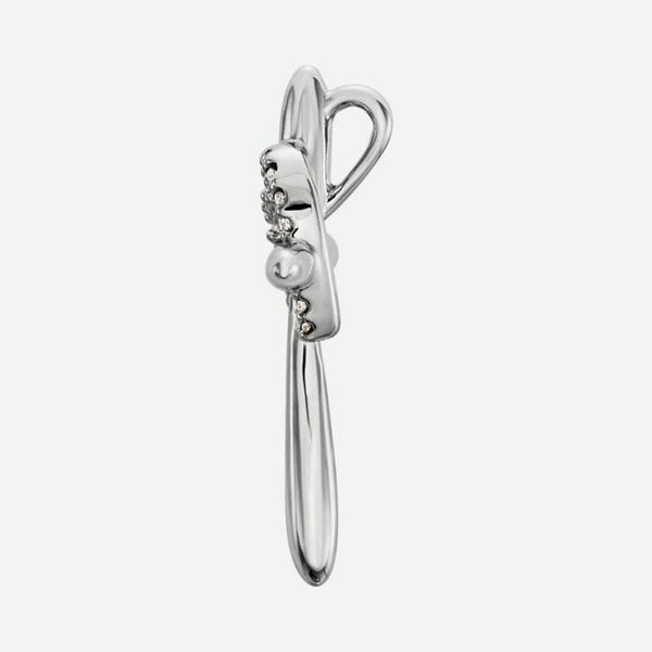 Side view of white gold TRUE LOVE Christian Pendant For Women