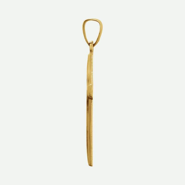 Side view of Yellow Cross Unisex Christian Pendant