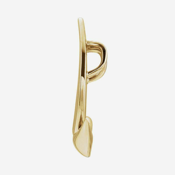 Side view of yellow gold Holy Spirit Dove Christian pendant