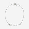 Top view of white gold Adjustable Cross Christian Bracelet for women
