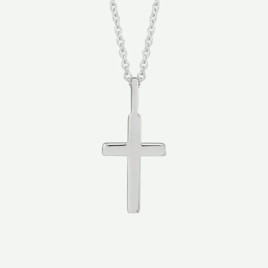 Back View of White Gold PINNACLE Christian Necklace For Women