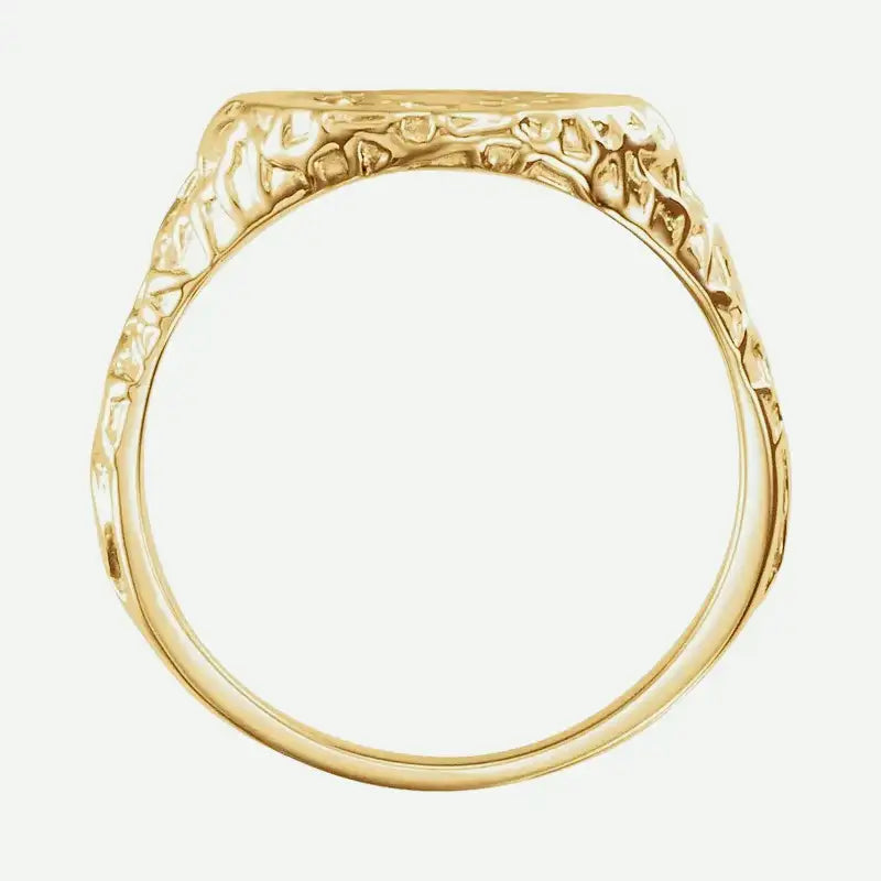 CROWN OF THORNS 14K Yellow Gold Christian Ring Top View