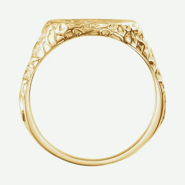 CROWN OF THORNS 14K Yellow Gold Unisex Christian Ring Top View