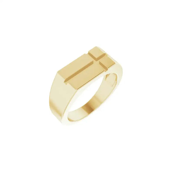 14K Yellow Gold Christian Ring For Men From Glor-e