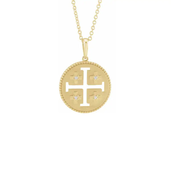 14K Yellow Gold Christian Necklace For Men From Glor-e