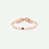 Front View of Rose Gold ANGEL WINGS Christian Ring For Women
