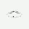 Front View of White Gold ANGEL WINGS Christian Ring For Women