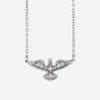 Front View of White Gold HOLY SPIRIT Christian Necklace For Women