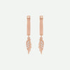 Front view of rose gold Angel Wing Christian earrings from Glor-e – refined jewelry symbolizing divine peace and guidance