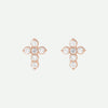 Front View of Rose Gold DEVOTED Christian Earrings For Women