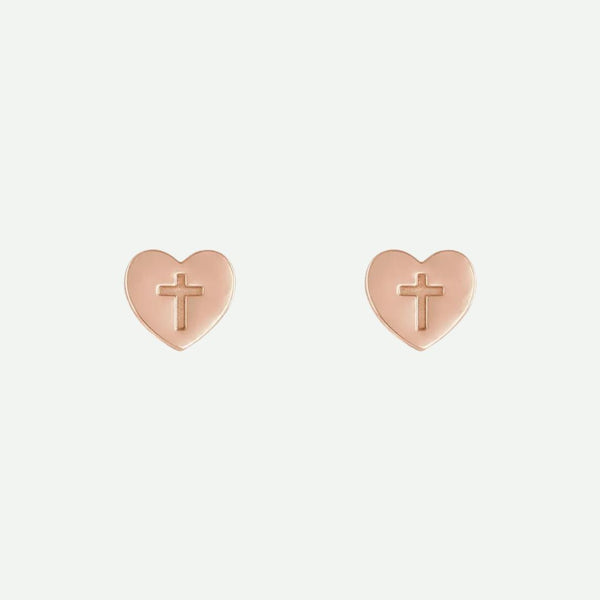 Front View of Rose Gold FOI Christian Earrings For Women