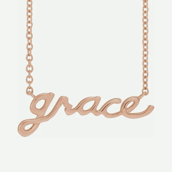 Front View of Rose Gold GRACE Christian Necklace For Women