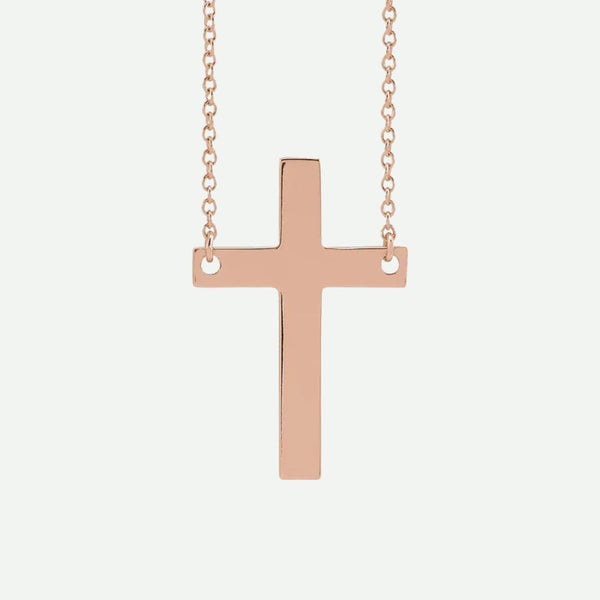 Front View Of Rose Gold SIMPLICITÉ Christian Necklace For Women